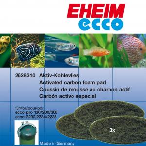 רפידות ספוג עם פחם פעיל לפילטרים חיצוניים מסדרה ecco pro