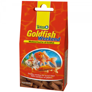 מזון מקלות דחוס להאכלת דגי הזהב ודגי מים קרים אחרים בסופי שבוע או בזמן חופשה