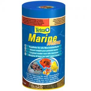 תפריט מלא עם ארבעה סוגי מזון שפותח במיוחד לתזונה מאוזנת של דגי מים מלוחים