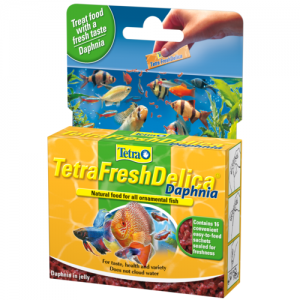 מזון חטיפים טבעי המכיל סרטני דפניה במצב ג'לי מתאים גם לדגי מים מלוחים